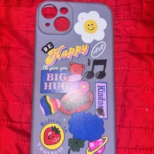 Decorative Phone Case with Stickers - Gray